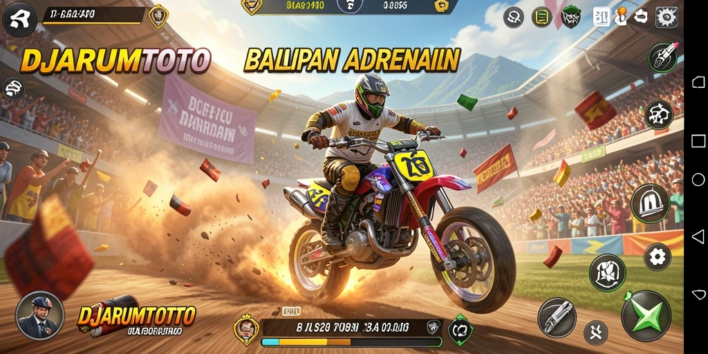 Gameplay balapan menantang di DJARUMTOTO dengan grafis yang memukau.