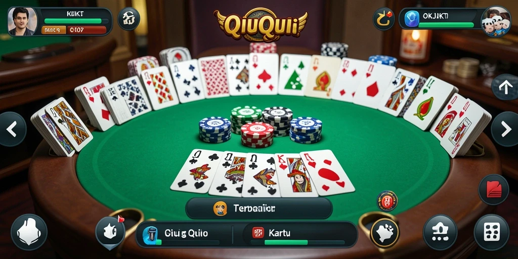 Tampilan gameplay seru dalam permainan QiuQiu OKJKT.