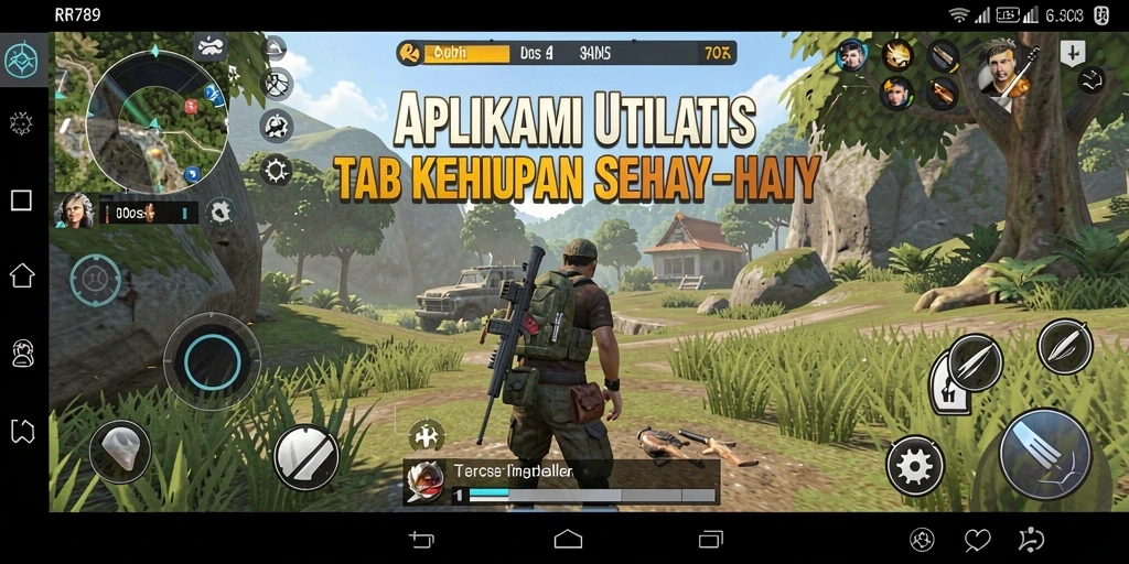 Tampilan utama aplikasi RR789 dengan berbagai fitur utilitas.