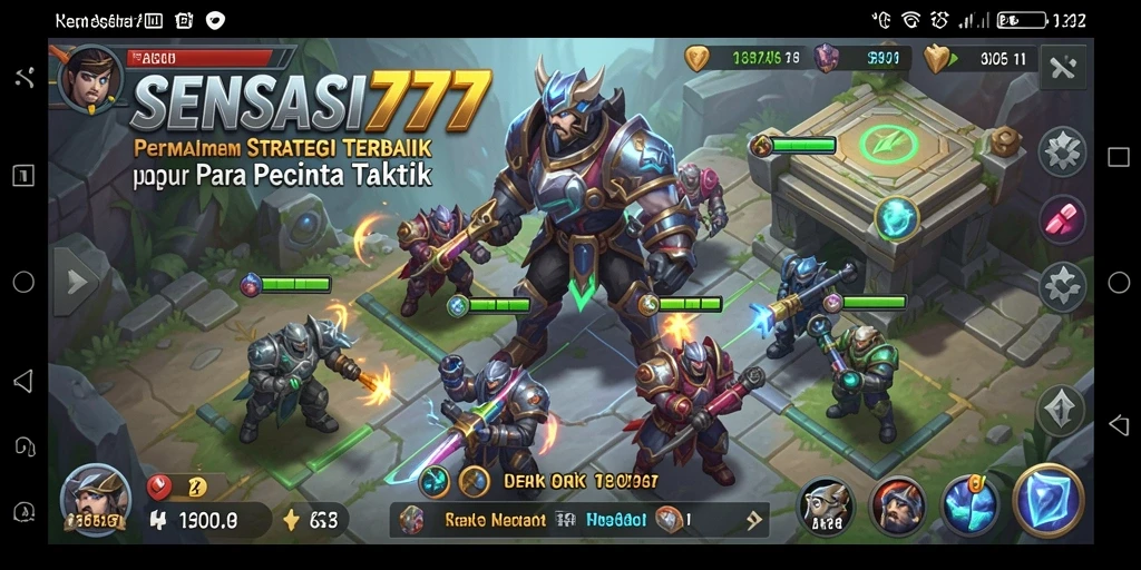 Tampilan layar permainan SENSASI777 dengan aksi penuh strategi dan taktik.