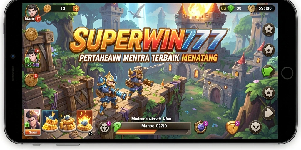 Screenshot SUPERWIN777 menampilkan aksi mendebarkan dalam gameplay Tower Defense.