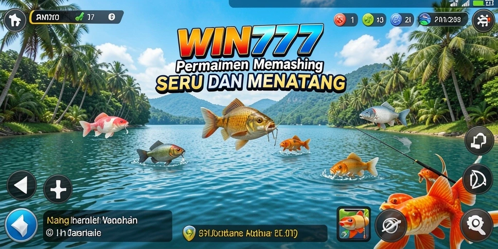 Screenshot gameplay WIN777 yang menunjukkan keseruan memancing.