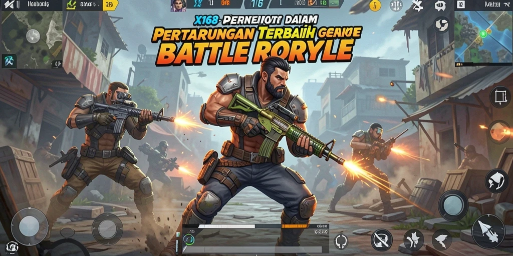 Gameplay mendebarkan X168 dalam pertempuran Battle Royale.